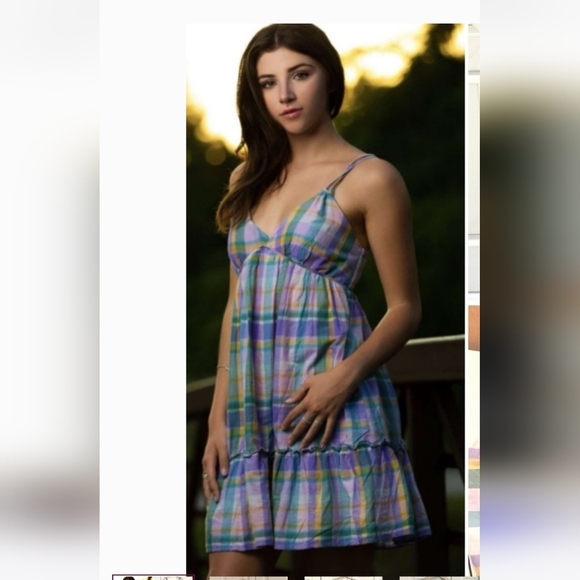 wild fable Dresses & Skirts - Wild Fable Pastel Plaid Breezy Sun Dress